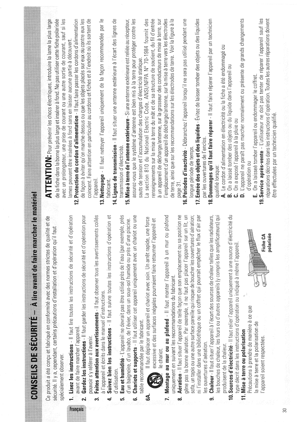 Attention i | Philips FW830C User Manual | Page 30 / 80