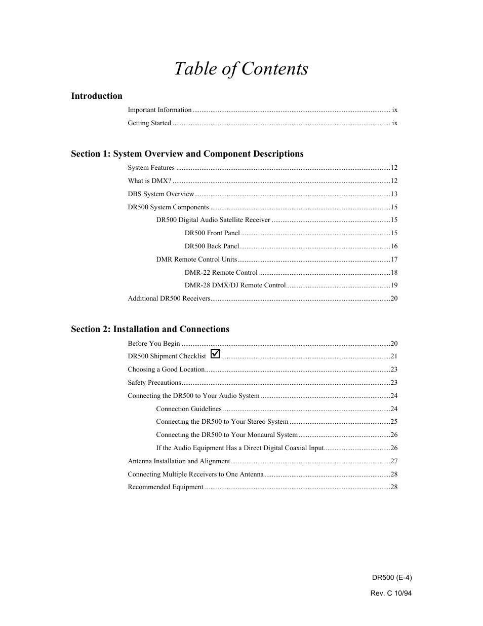 Philips Digital Audio Satellite Receiver DR500 User Manual | Page 4 / 47