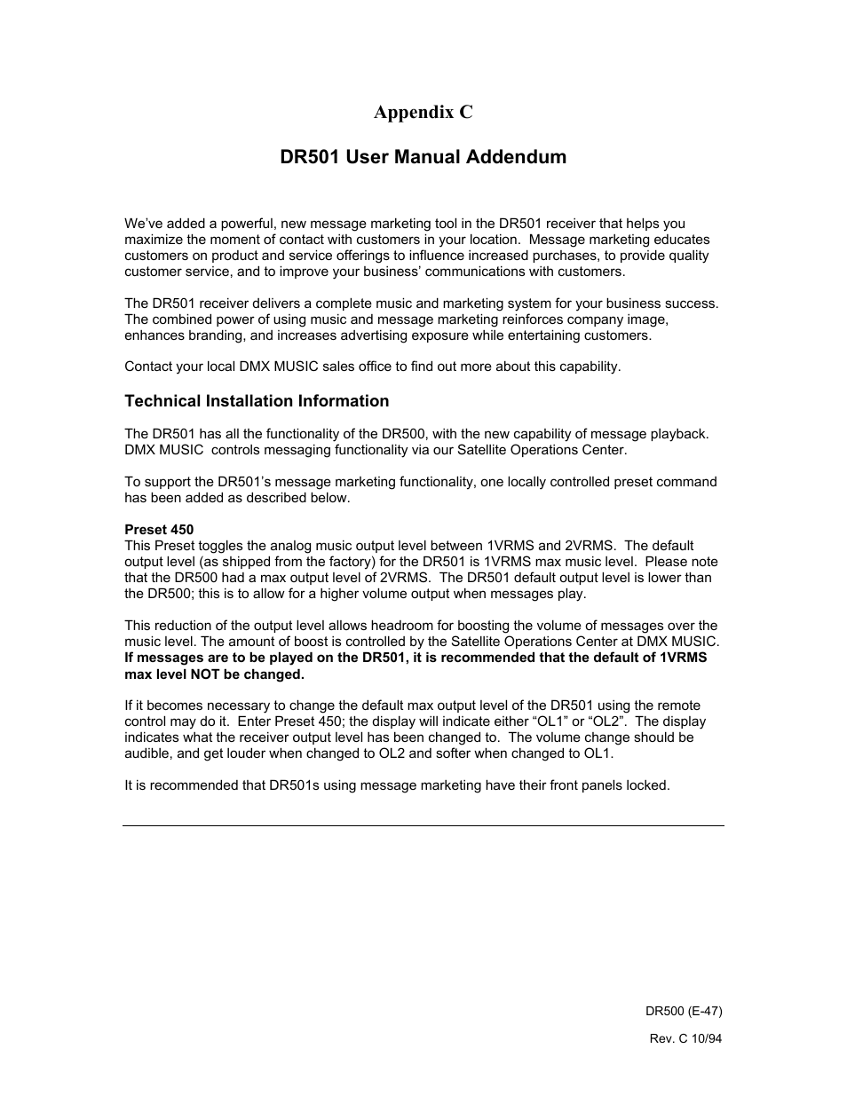 Philips Digital Audio Satellite Receiver DR500 User Manual | Page 47 / 47