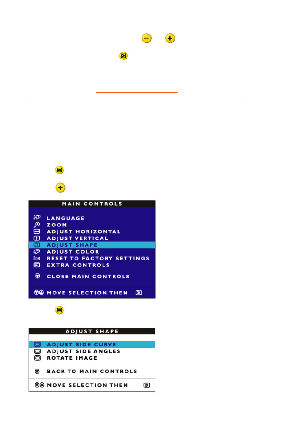 Justera formen, Justera | Philips 109B7 User Manual | Page 54 / 88