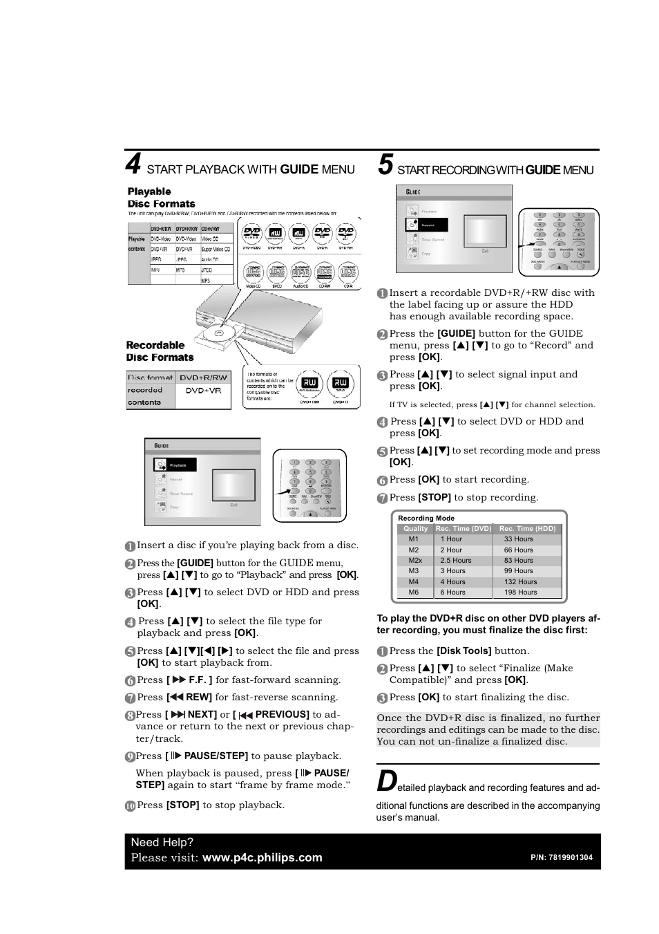 Cont | Philips DVDR560H/97 User Manual | Page 2 / 2