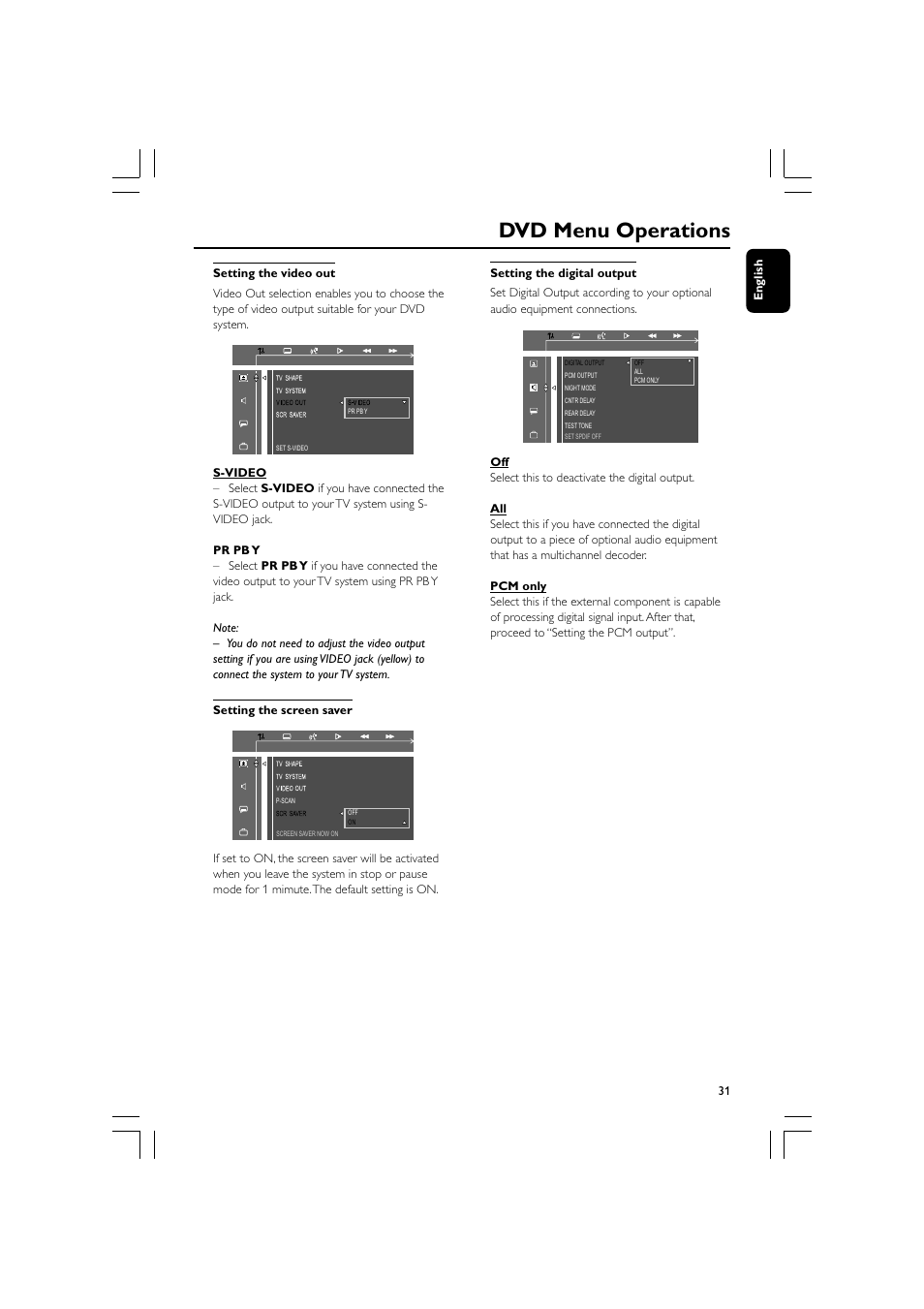 Dvd menu operations | Philips FW-D596 User Manual | Page 31 / 48