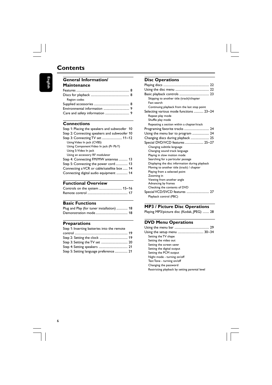 Philips FW-D596 User Manual | Page 6 / 48