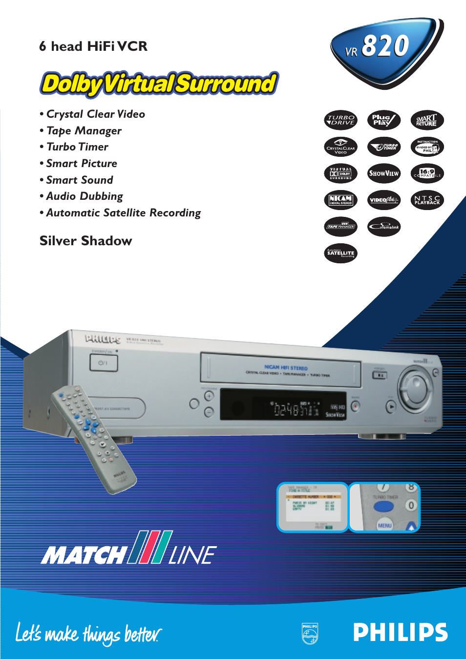Philips VR820 User Manual | 2 pages