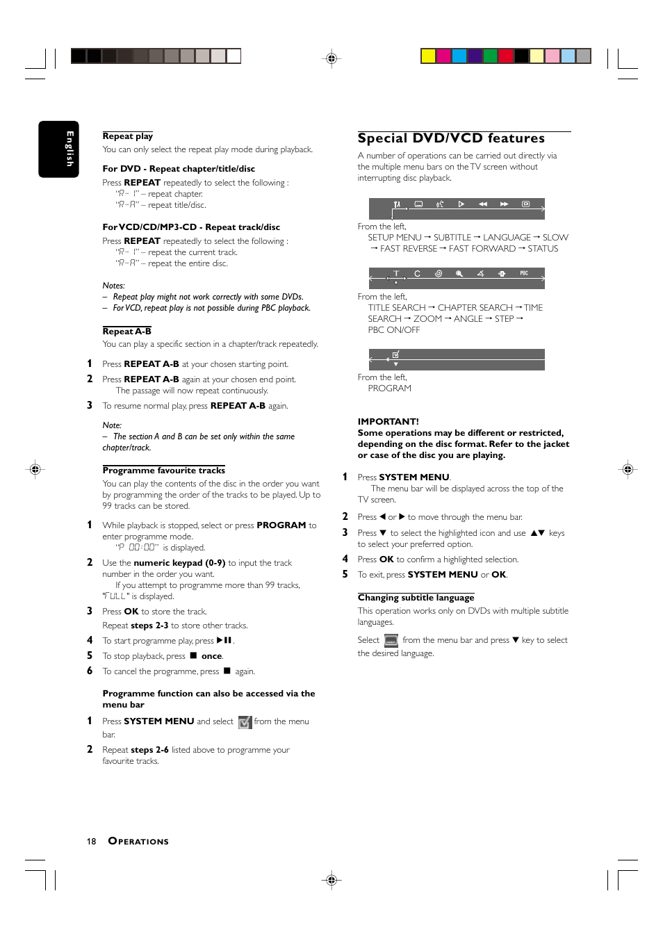 Special dvd/vcd features | Philips MX3800D/22S User Manual | Page 18 / 24