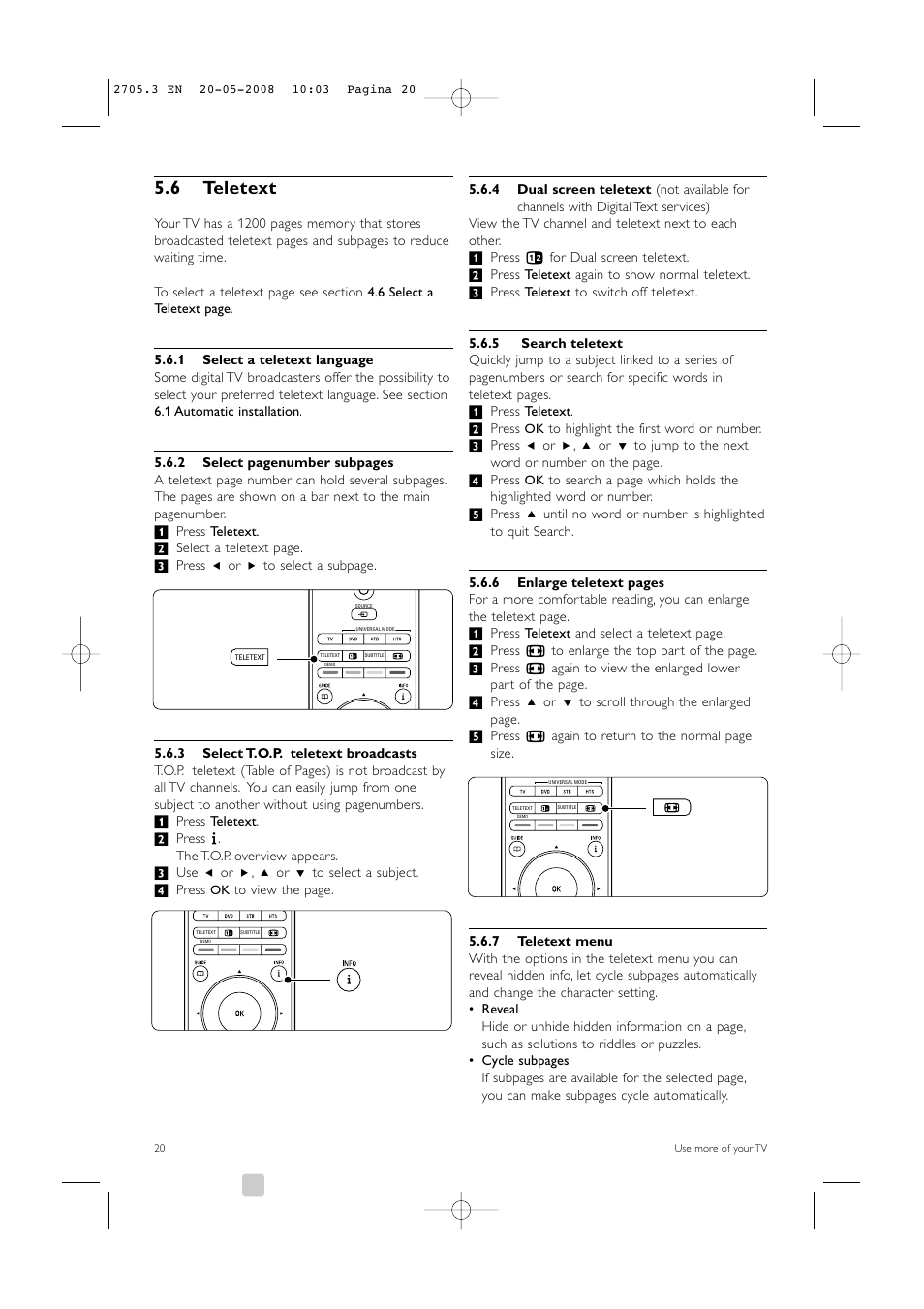 6 teletext | Philips 32PFL9603 User Manual | Page 22 / 68