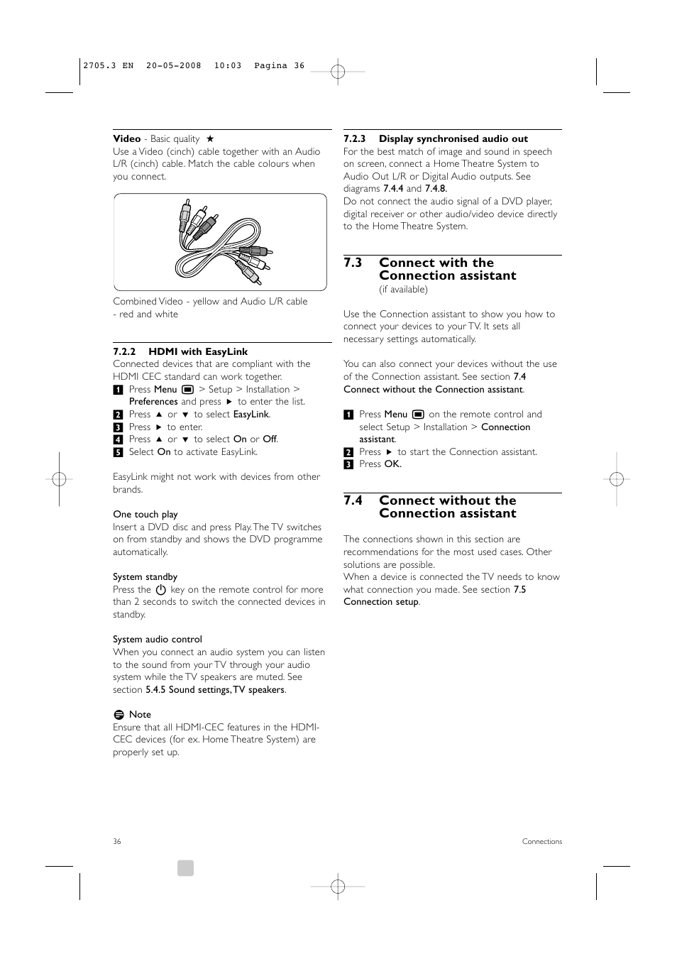 3 connect with the connection assistant, 4 connect without the connection assistant | Philips 32PFL9603 User Manual | Page 38 / 68