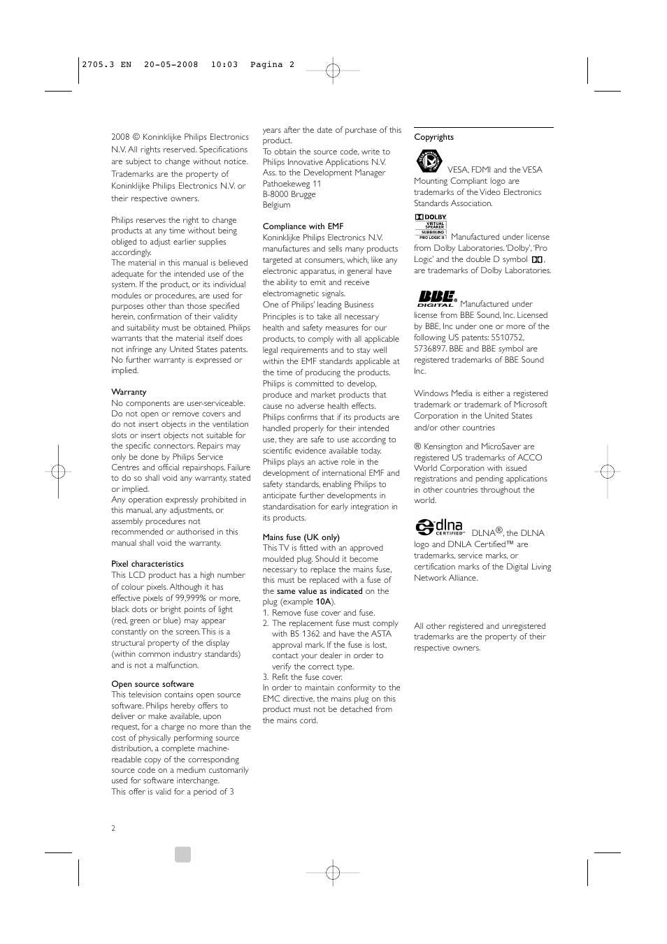 Philips 32PFL9603 User Manual | Page 4 / 68