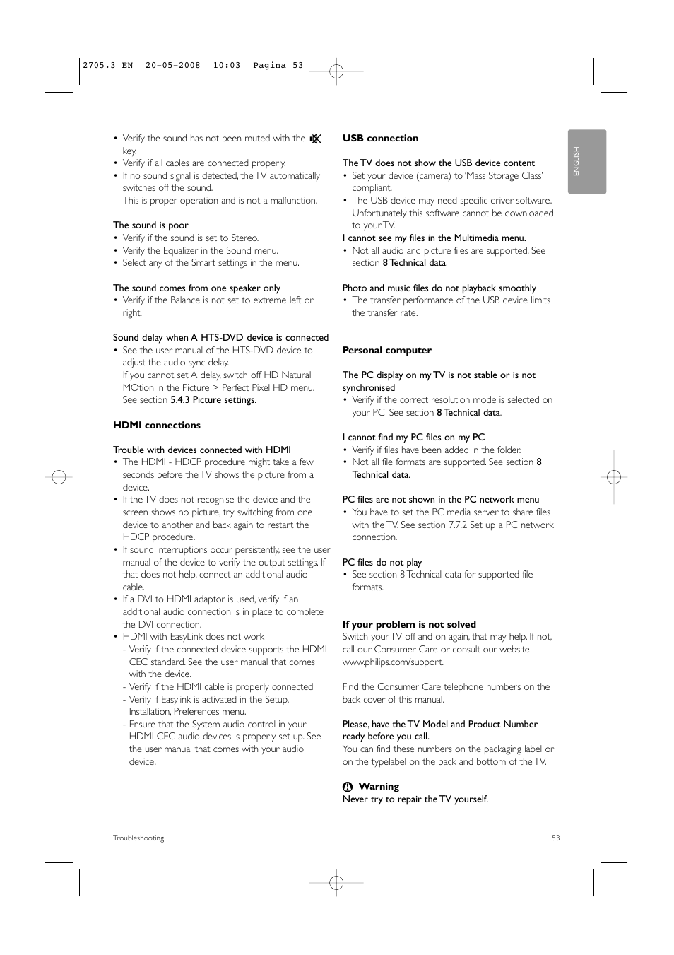 Philips 32PFL9603 User Manual | Page 55 / 68