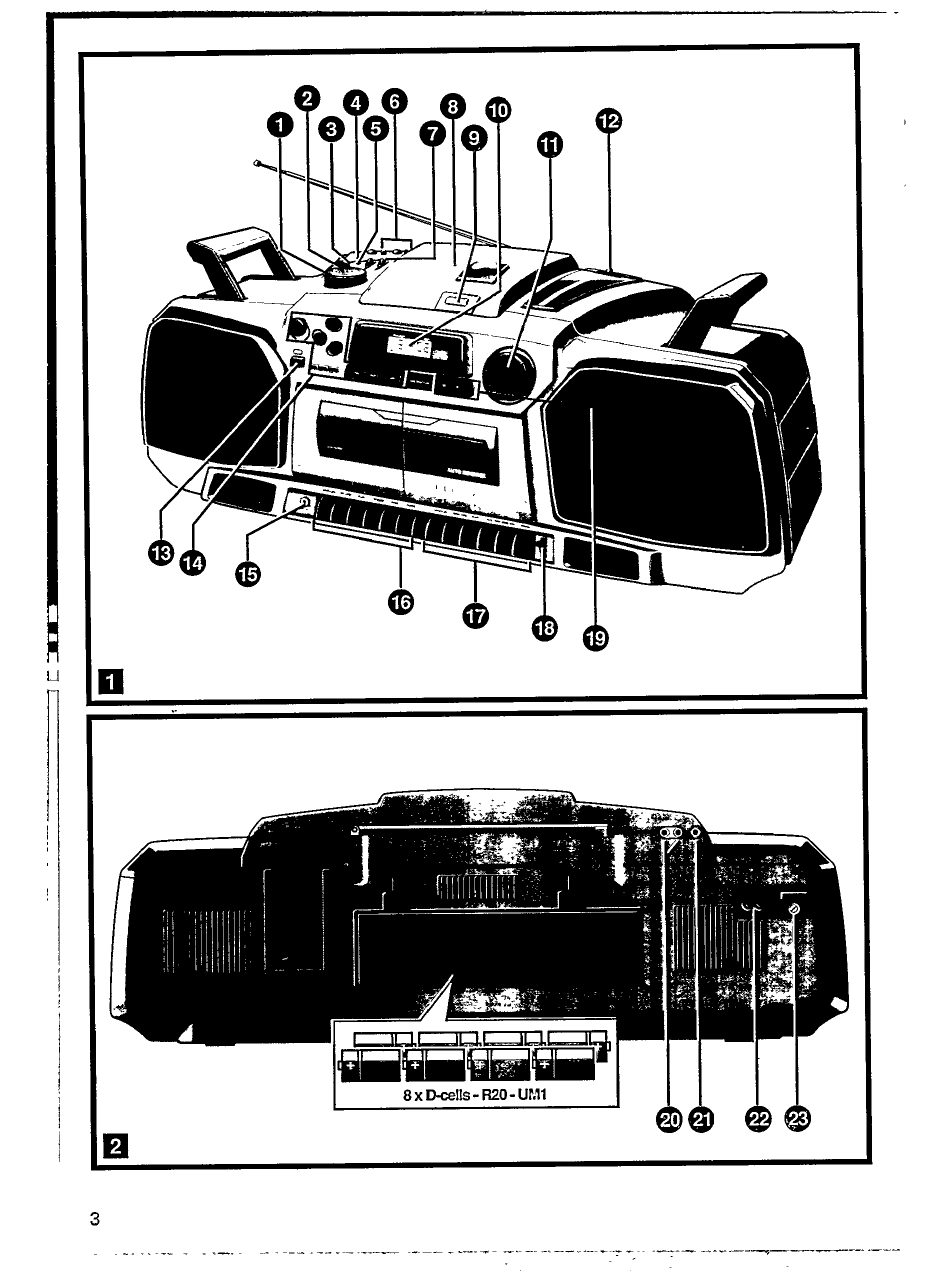 Philips RADIO CASETTE RECORDER/CD PLAYER AZ 8304 User Manual | Page 3 / 14