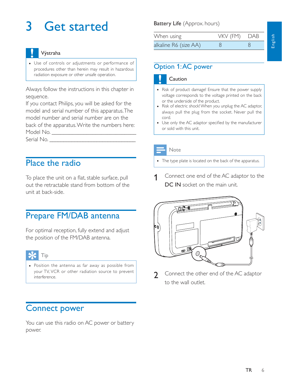 3 get started | Philips AE5250 User Manual | Page 6 / 17