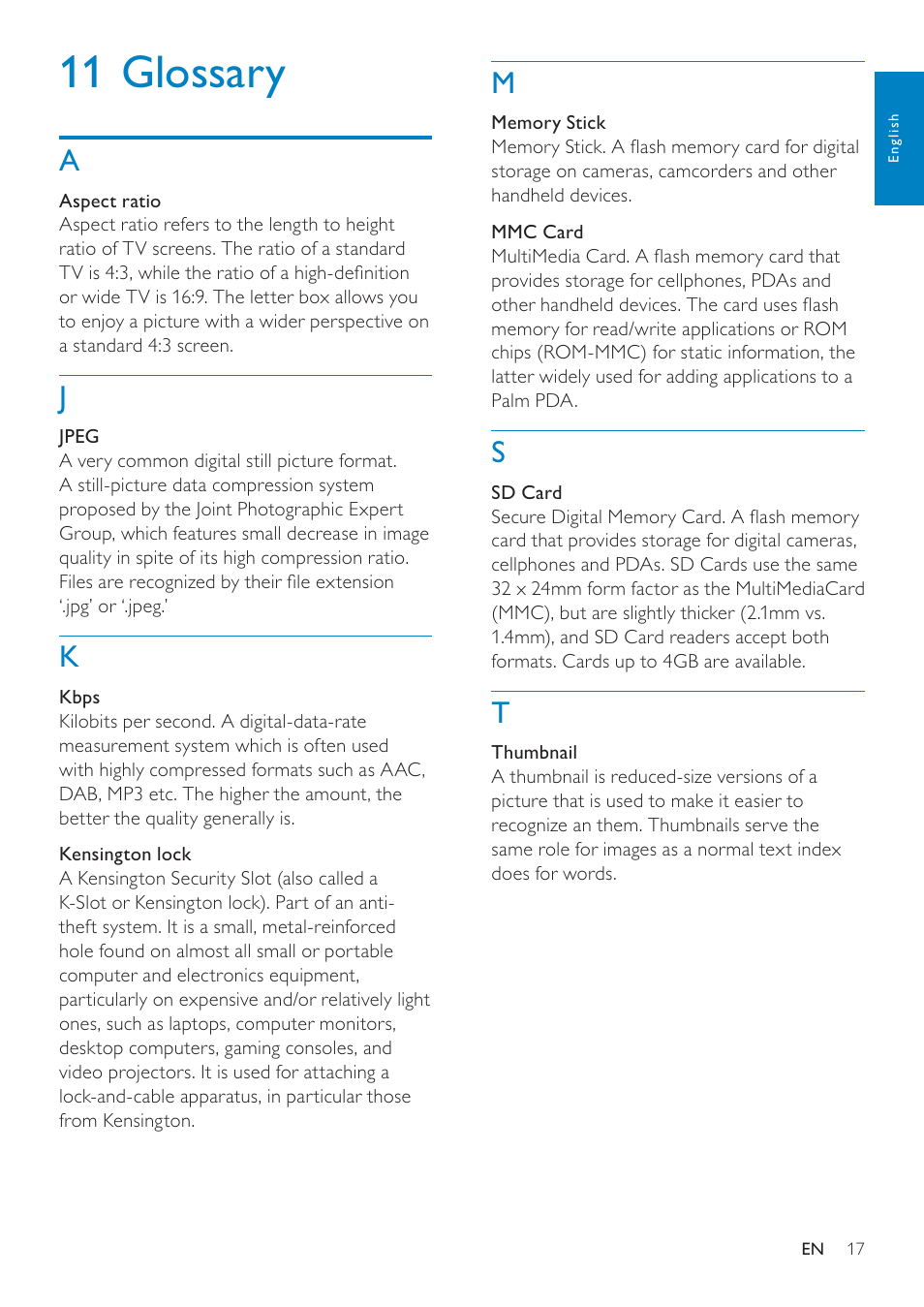 11 glossary | Philips SPF4610 User Manual | Page 18 / 19