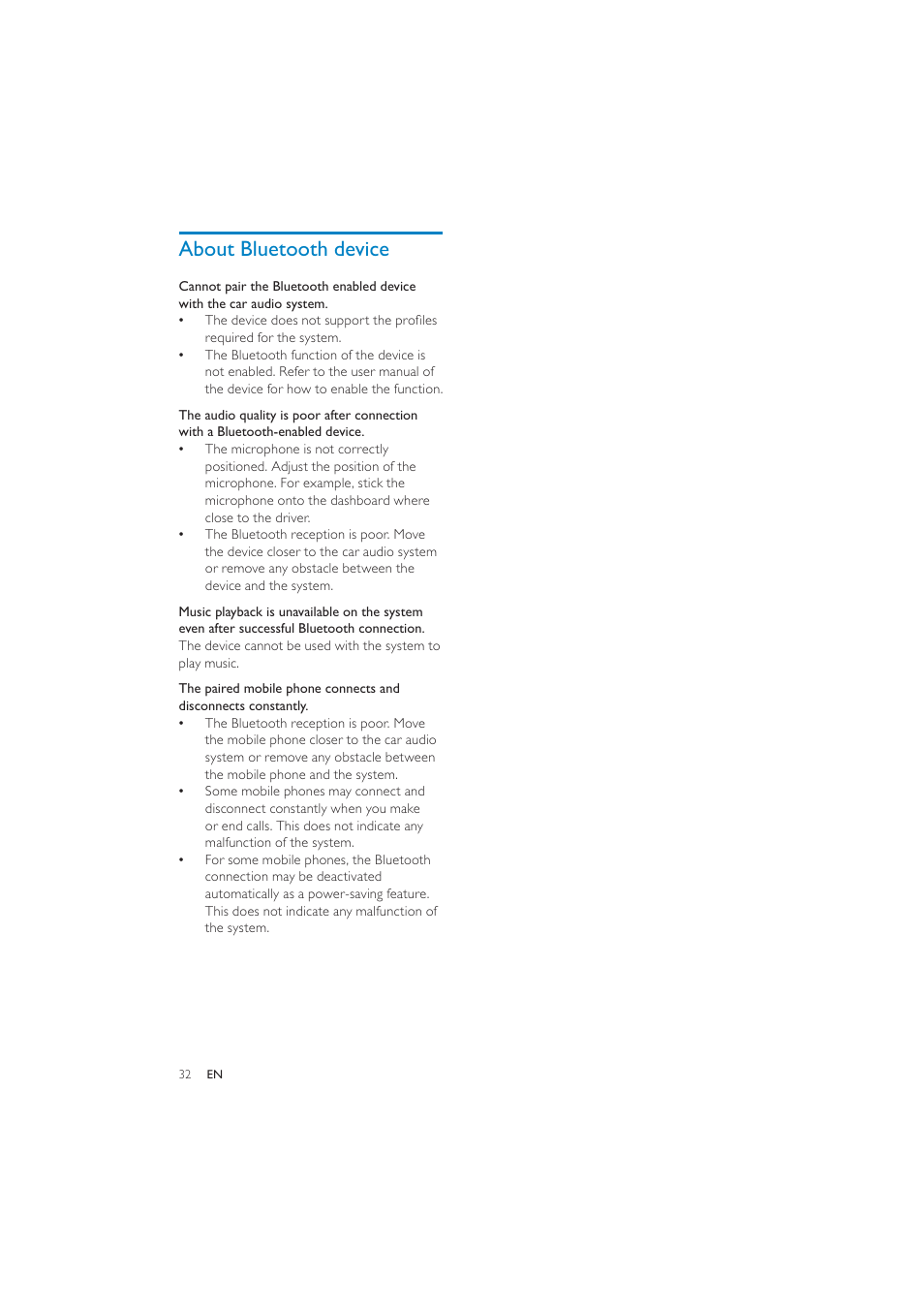 About bluetooth device | Philips CEM250 User Manual | Page 31 / 34