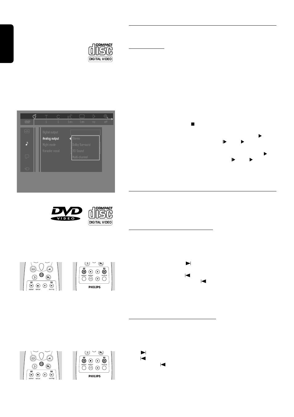 Playing a video cd, General features | Philips DVD750/05 User Manual | Page 24 / 34