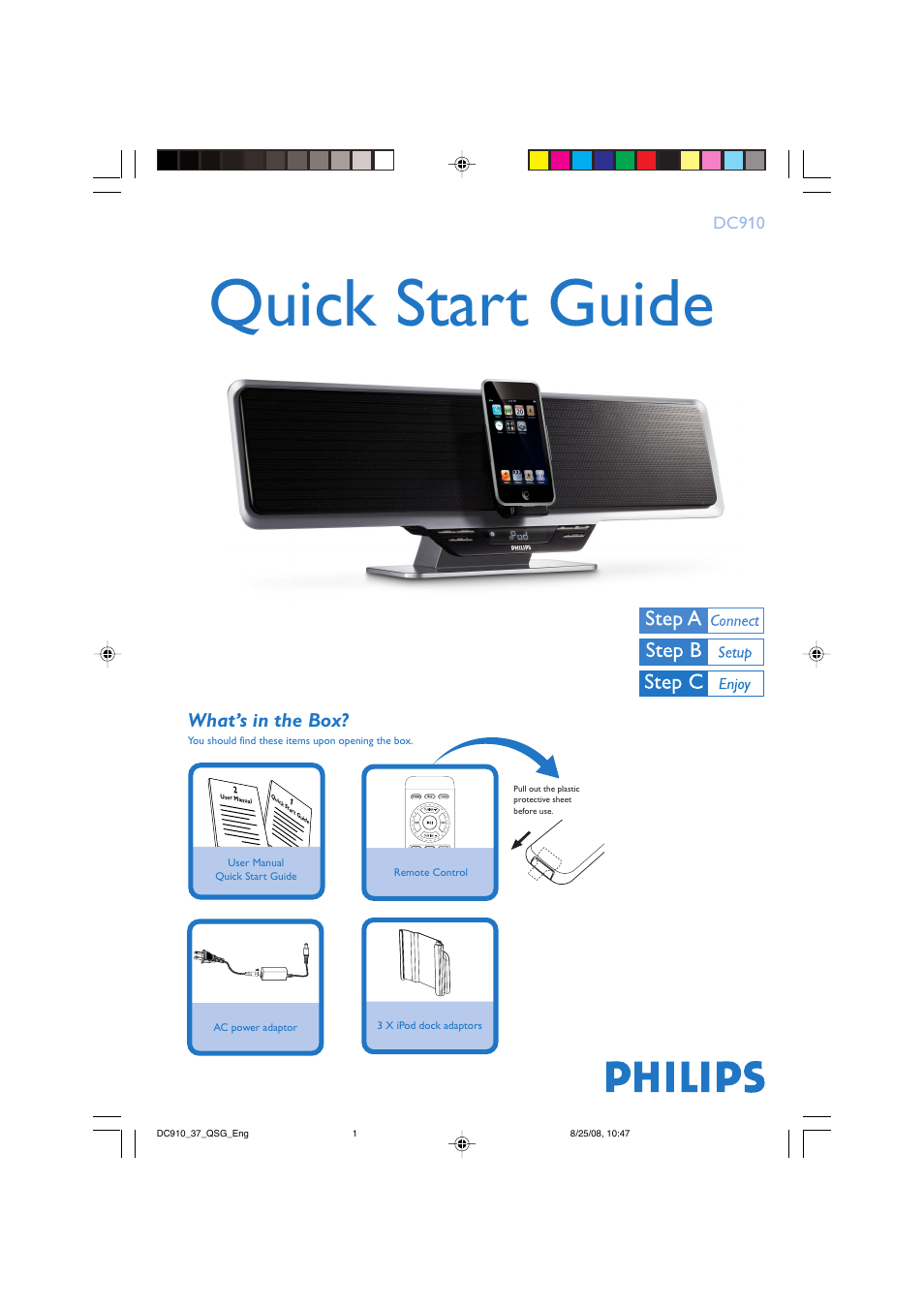 Philips DC910W/37 User Manual | 4 pages