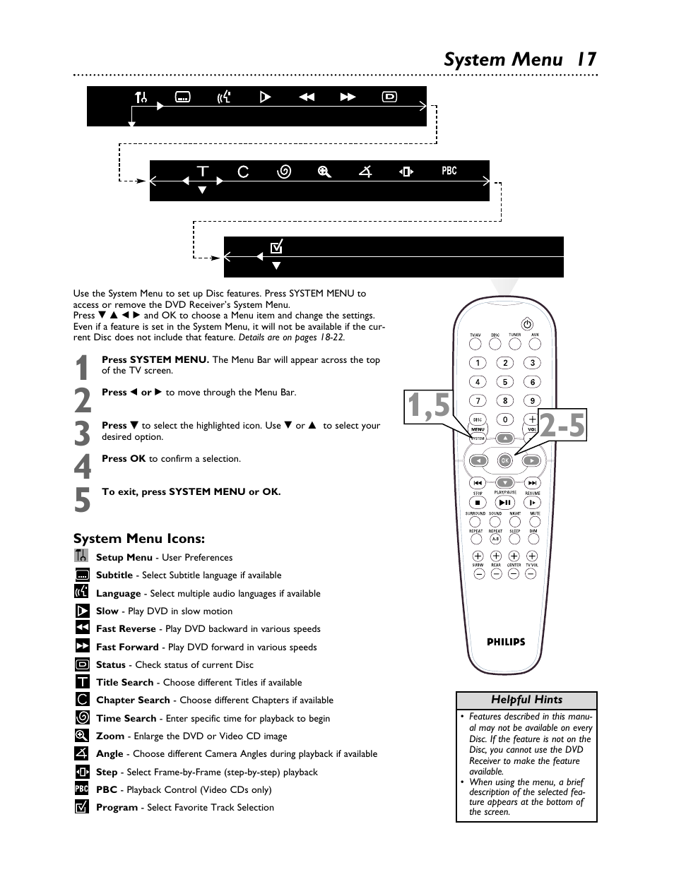 System menu 17 | Philips LX3000 User Manual | Page 17 / 44