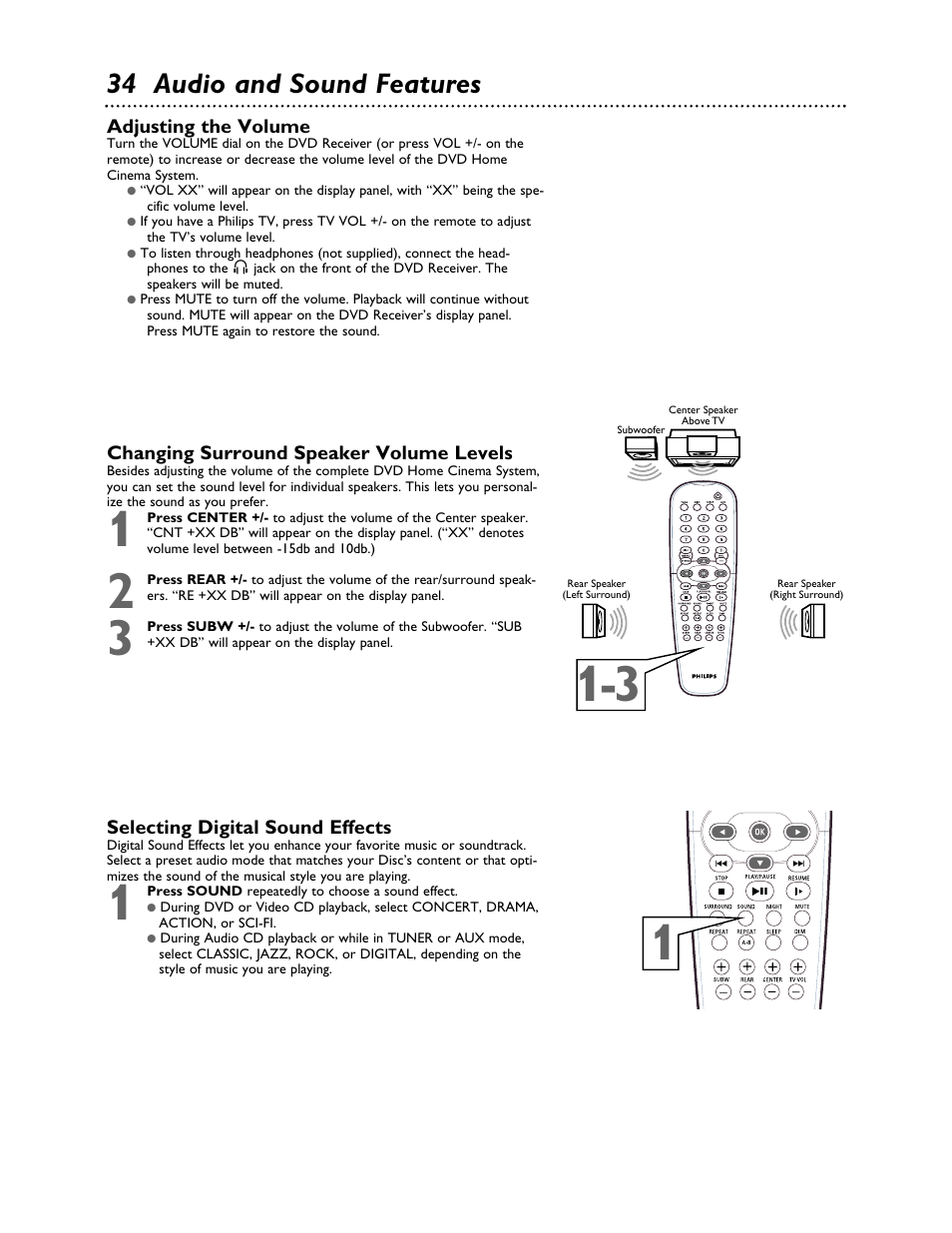 34 audio and sound features | Philips LX3000 User Manual | Page 34 / 44