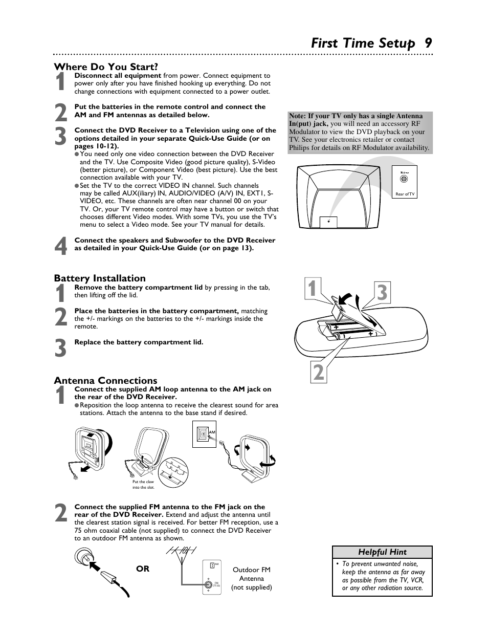 First time setup 9 | Philips LX3000 User Manual | Page 9 / 44