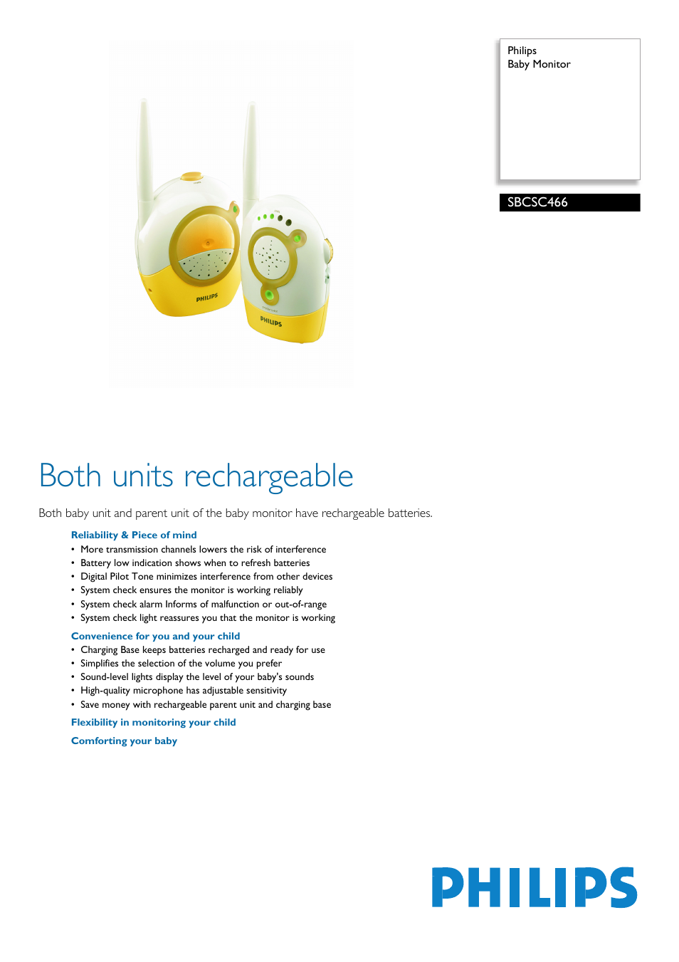 Philips SBCSC466 User Manual | 2 pages