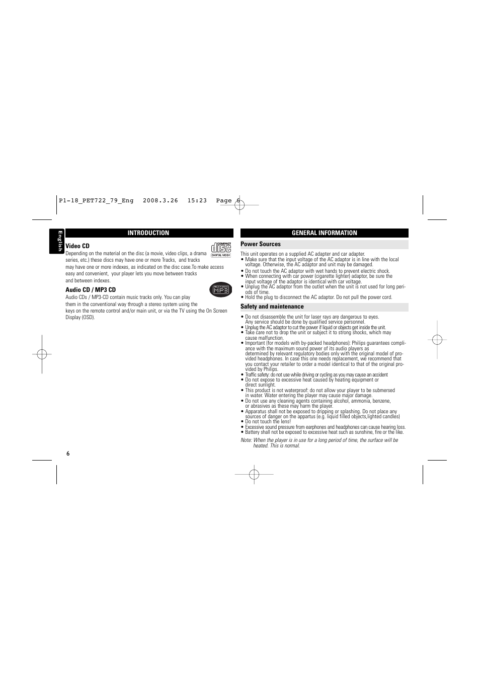 Philips PET722 User Manual | Page 6 / 18