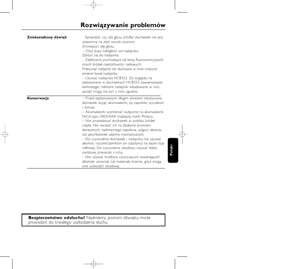 Rozwiązywanie problemów | Philips HC8350 User Manual | Page 93 / 117