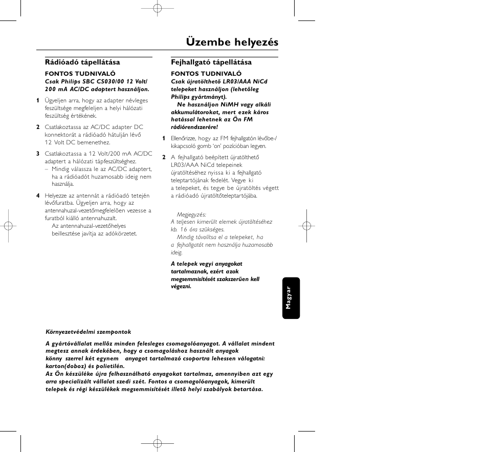 Üzembe helyezés | Philips HC8350 User Manual | Page 97 / 117