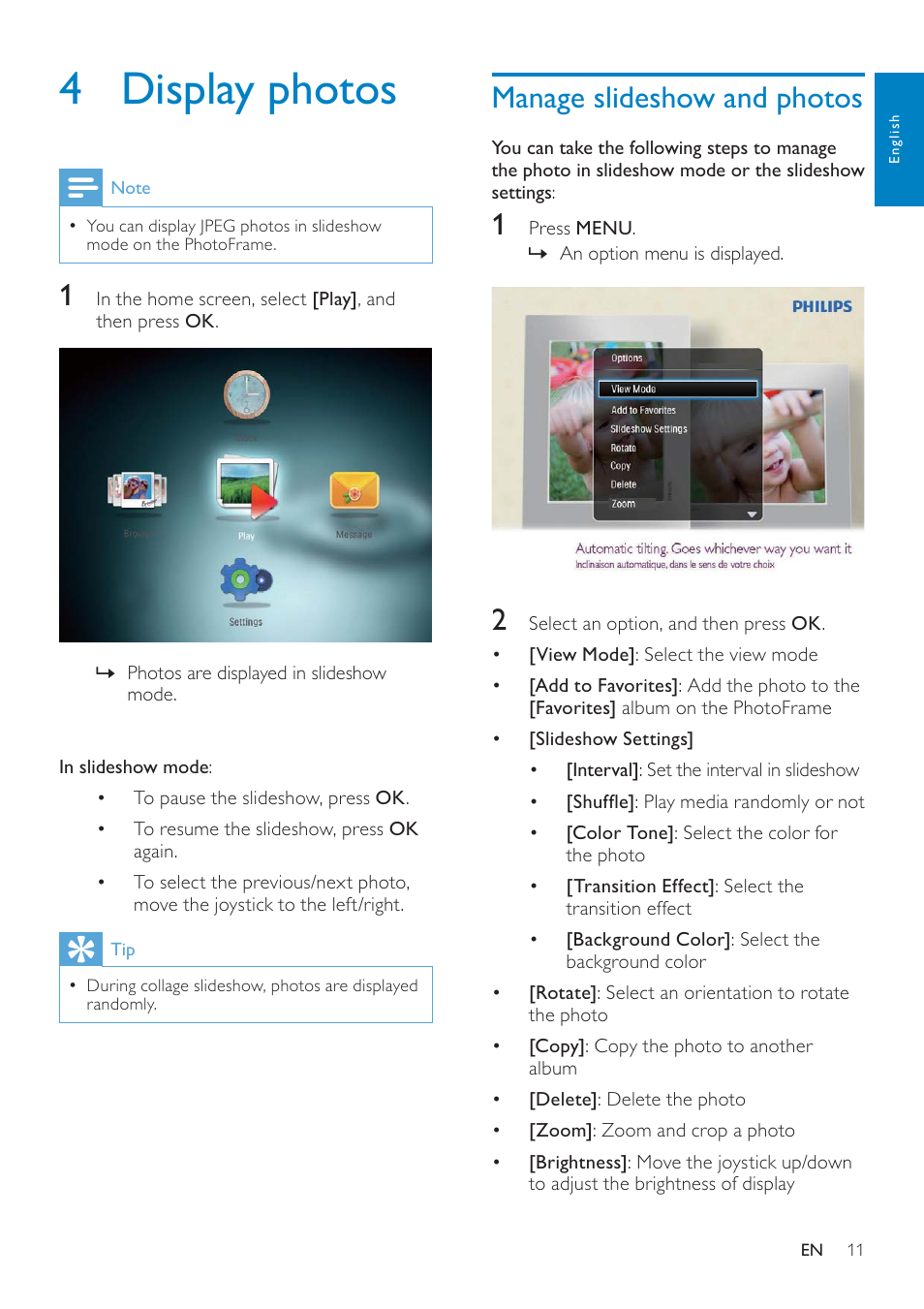 4 display photos | Philips SPF4308 User Manual | Page 12 / 34