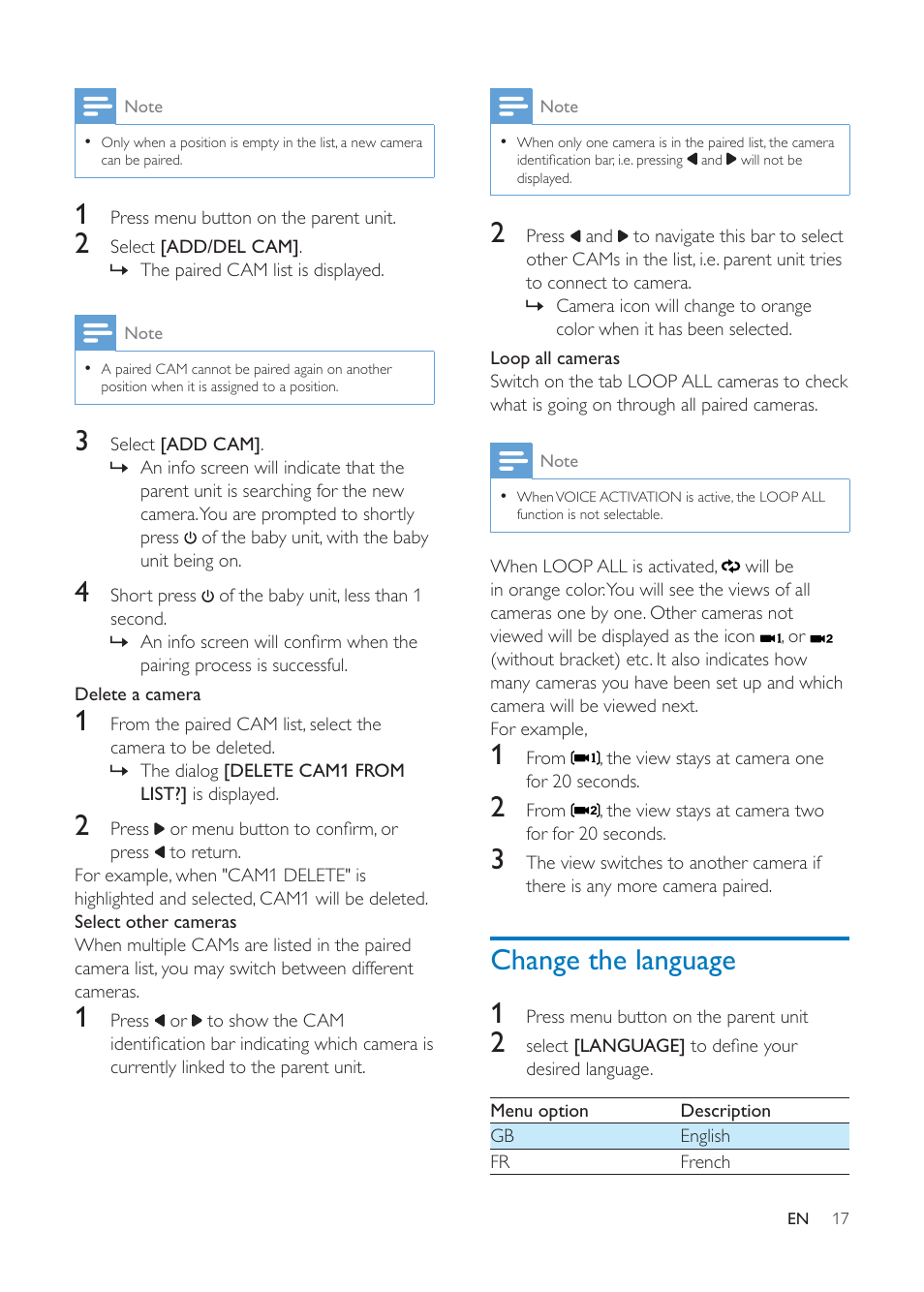 Change the language 1 | Philips SCD610 User Manual | Page 16 / 22