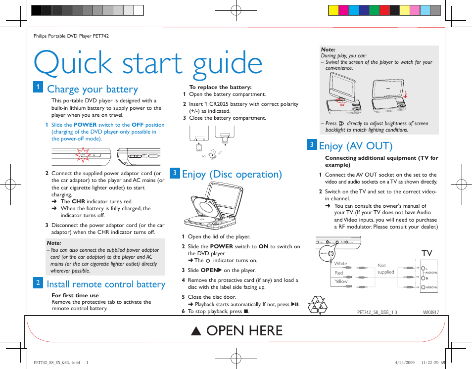 Philips PET742/58 User Manual | 1 page