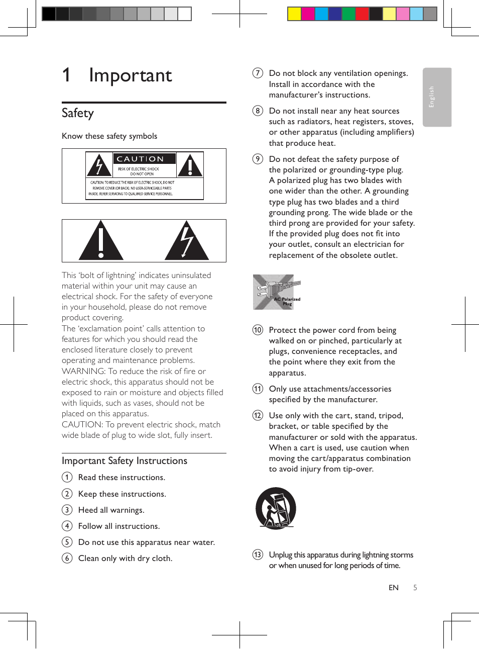 1 important | Philips DCM250/37 User Manual | Page 5 / 28