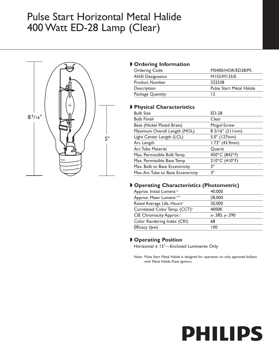 Philips 232538 User Manual | 2 pages