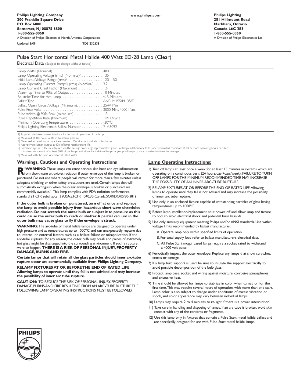 Philips 232538 User Manual | Page 2 / 2