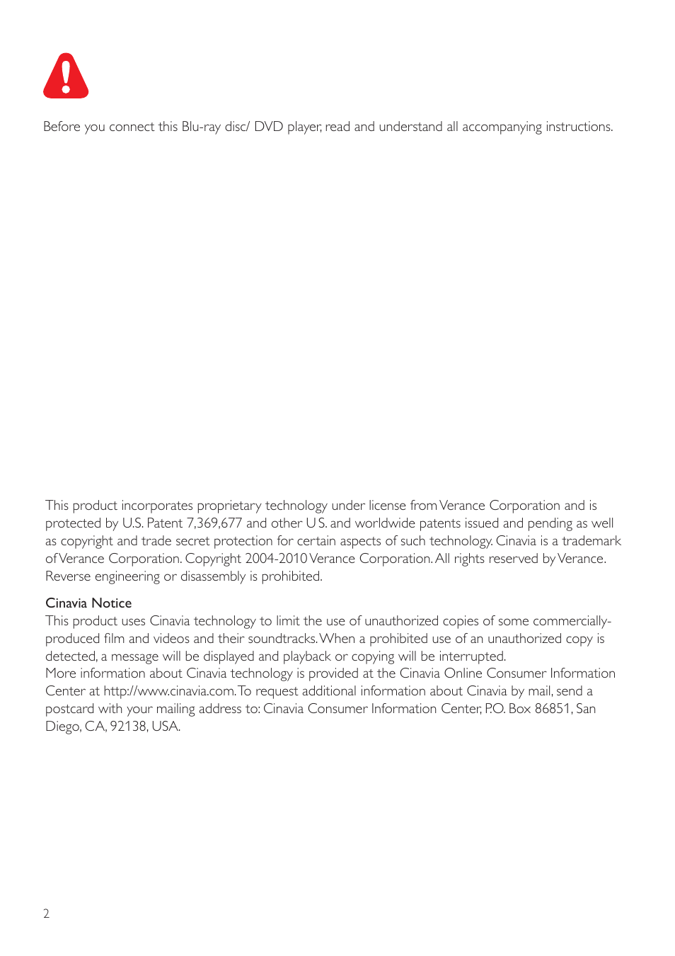 1 hookup and play | Philips BDP2980 User Manual | Page 2 / 22