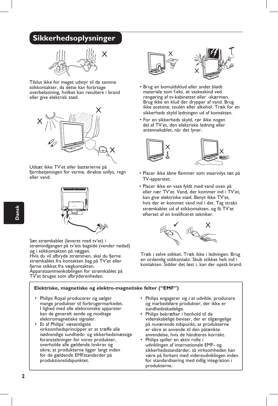 Sikkerhedsoplysninger | Philips 20PF User Manual | Page 140 / 272