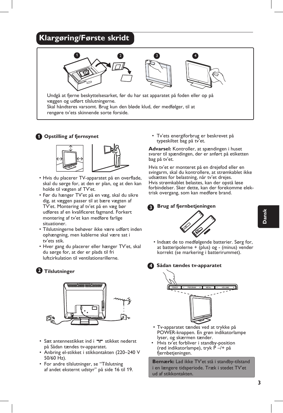 Klargøring/første skridt | Philips 20PF User Manual | Page 141 / 272