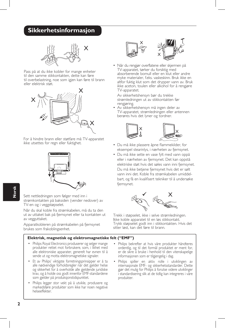 Sikkerhetsinformasjon | Philips 20PF User Manual | Page 162 / 272