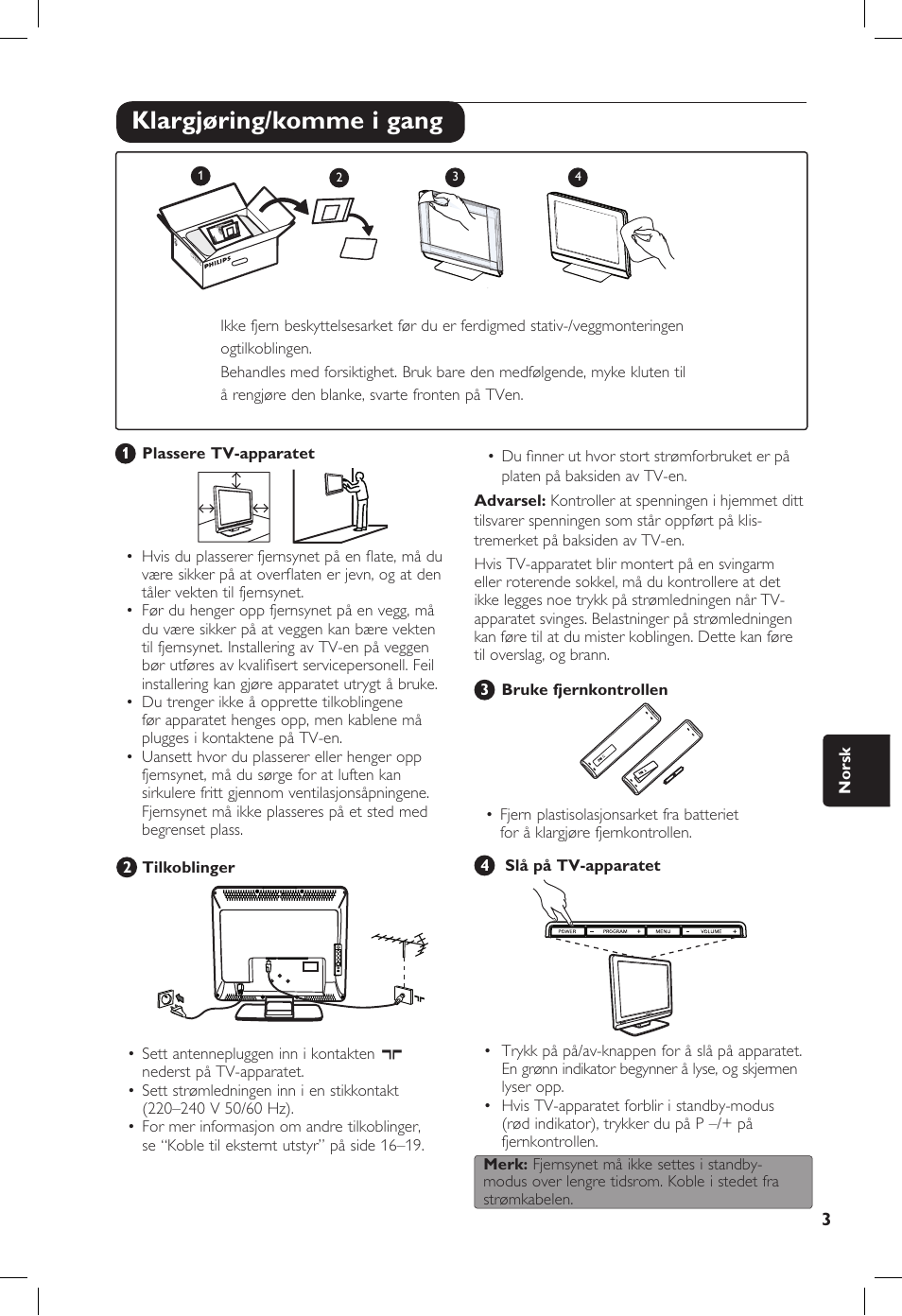 Klargjøring/komme i gang | Philips 20PF User Manual | Page 163 / 272