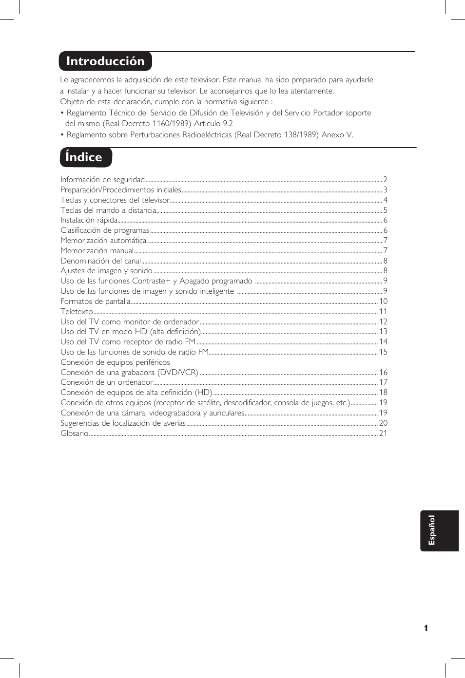 Introducción índice | Philips 20PF User Manual | Page 227 / 272