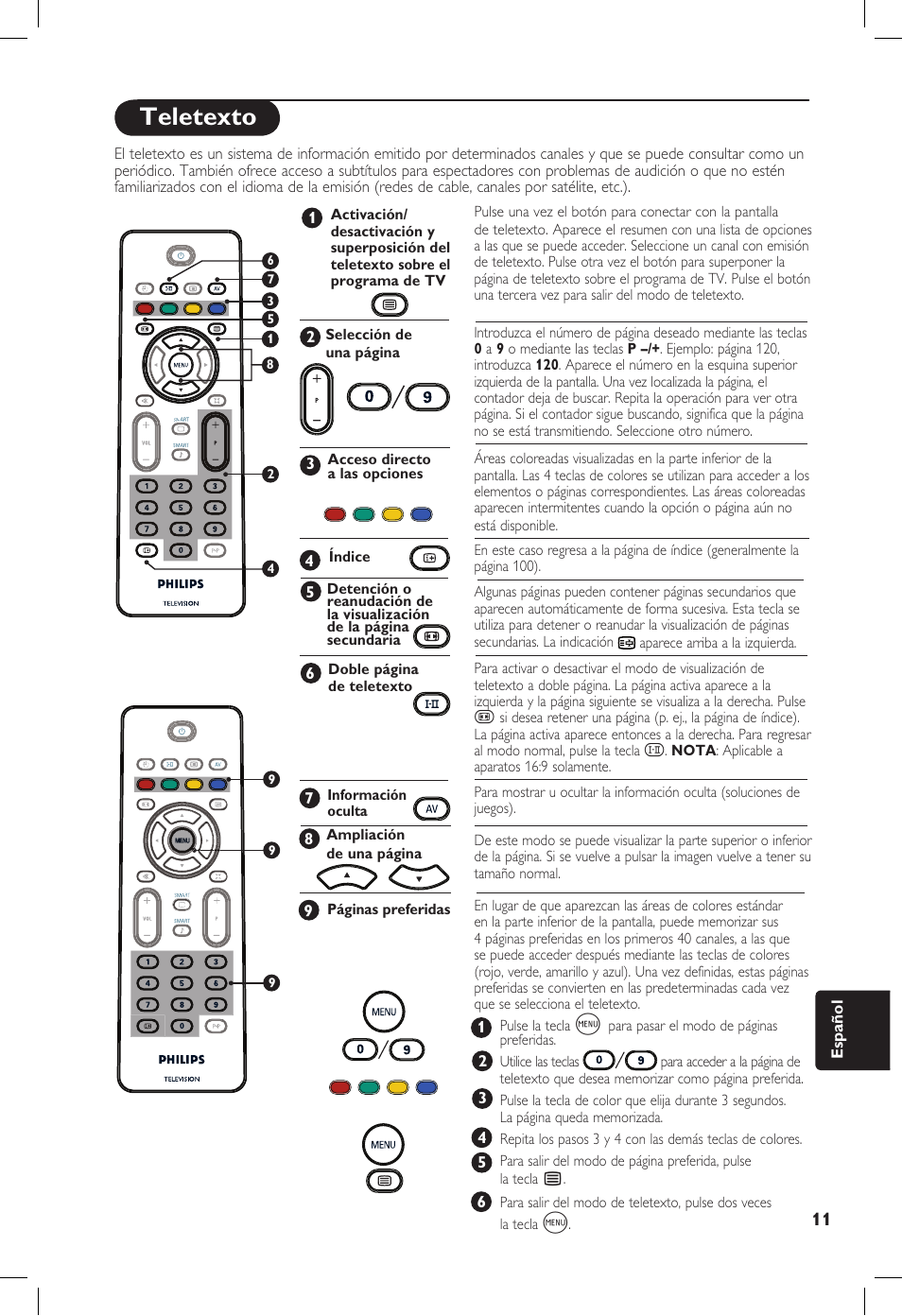 Teletexto | Philips 20PF User Manual | Page 237 / 272