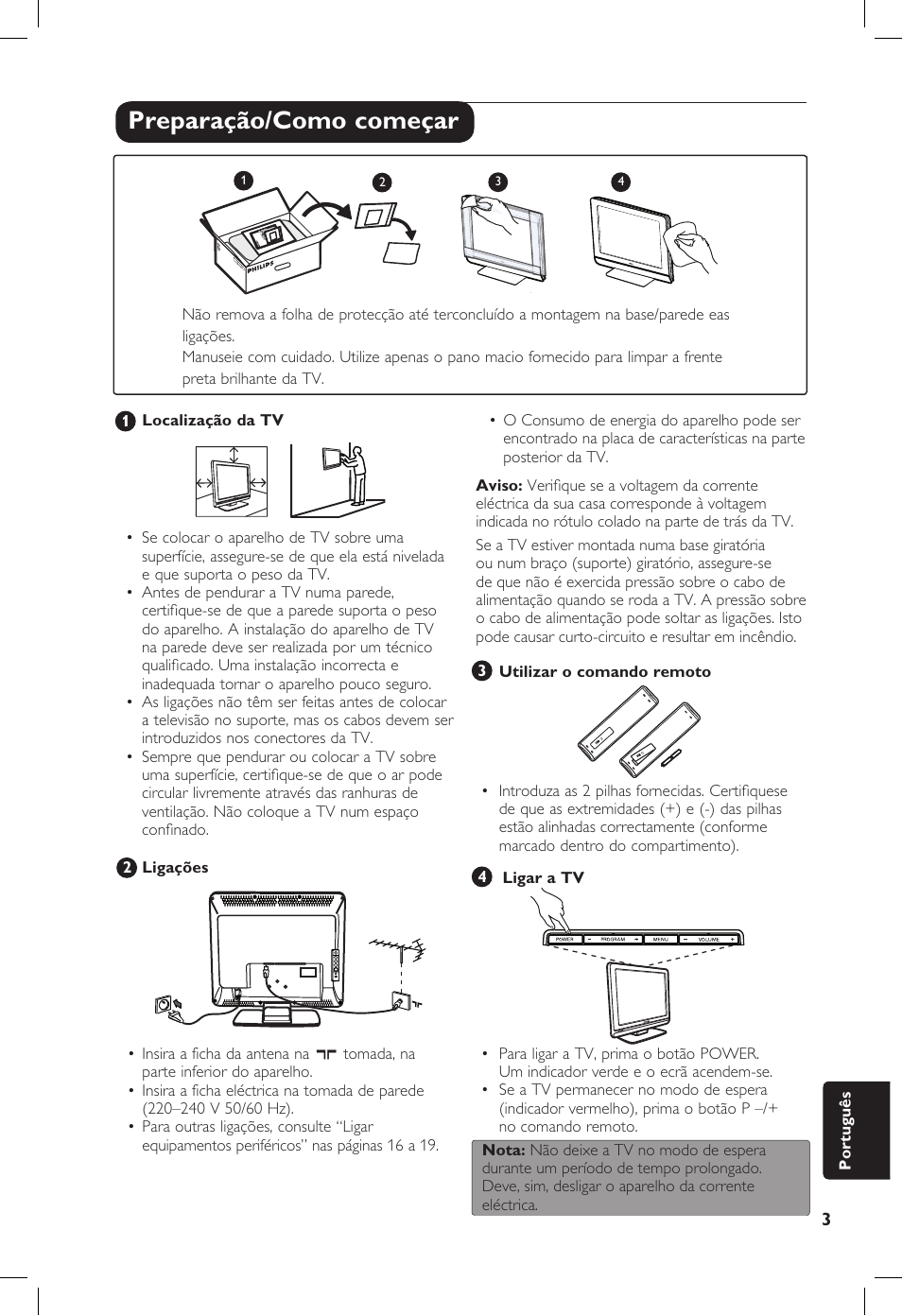 Preparação/como começar | Philips 20PF User Manual | Page 251 / 272