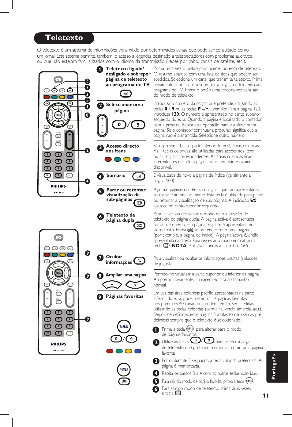 Teletexto | Philips 20PF User Manual | Page 259 / 272