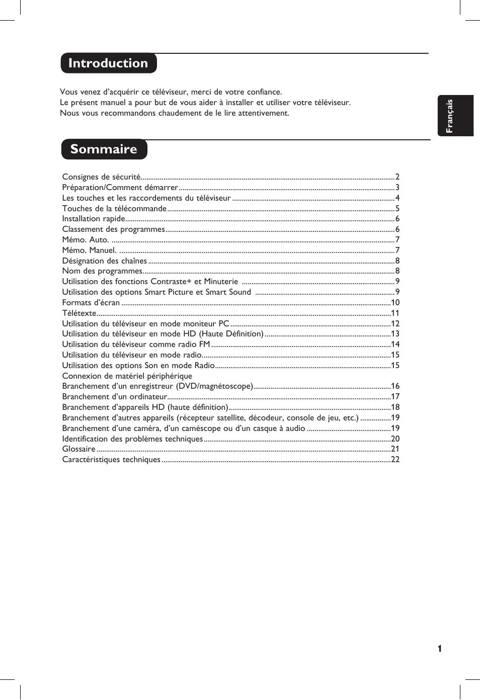 Introduction sommaire | Philips 20PF User Manual | Page 29 / 272