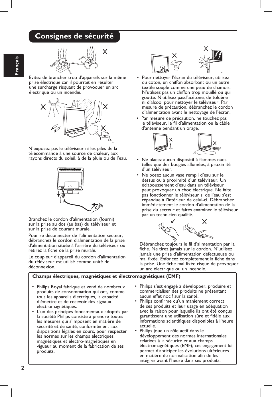 Consignes de sécurité | Philips 20PF User Manual | Page 30 / 272