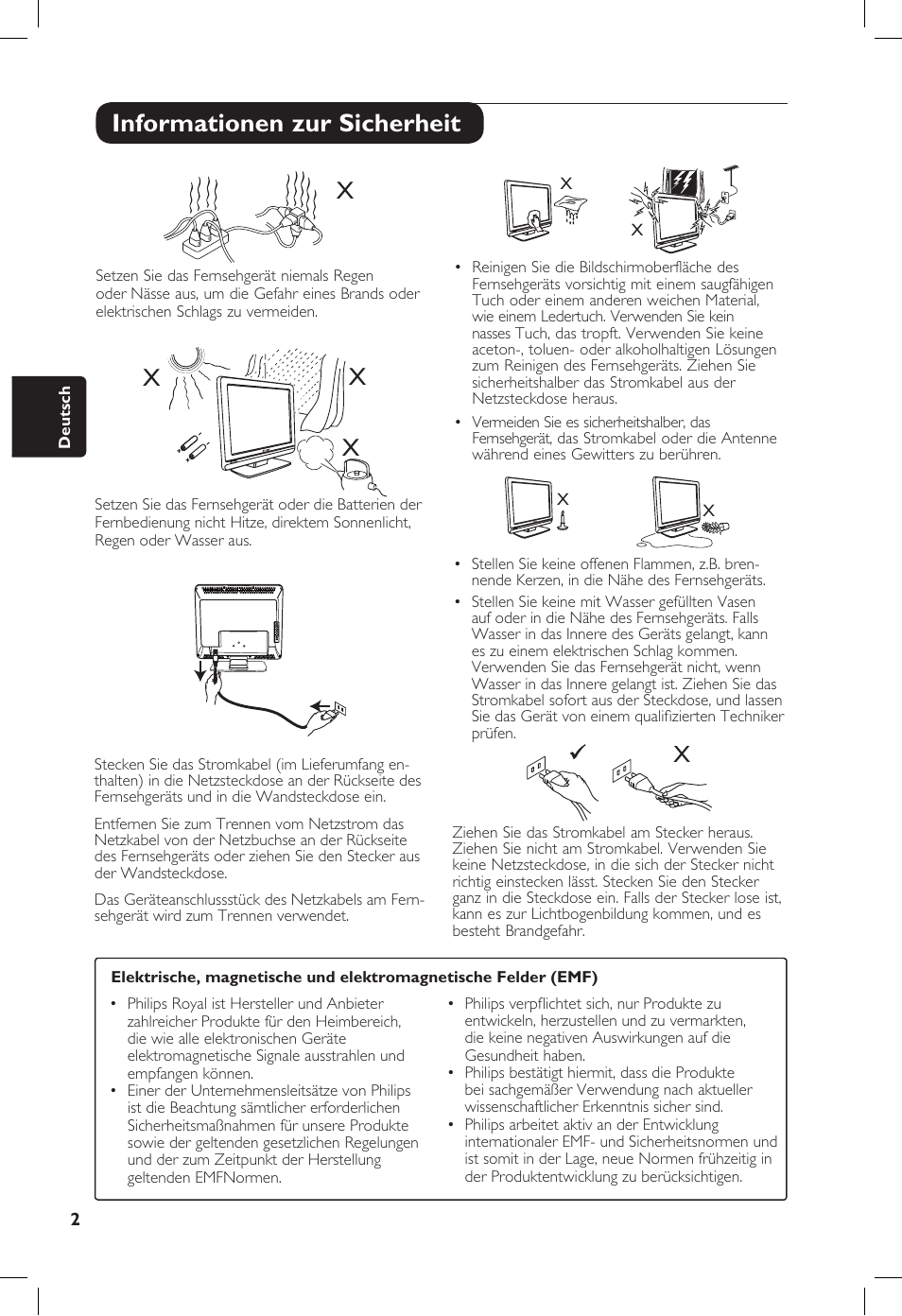 Informationen zur sicherheit | Philips 20PF User Manual | Page 74 / 272