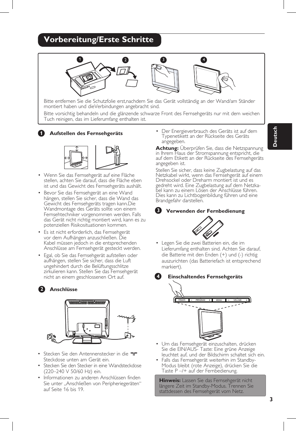 Vorbereitung/erste schritte | Philips 20PF User Manual | Page 75 / 272