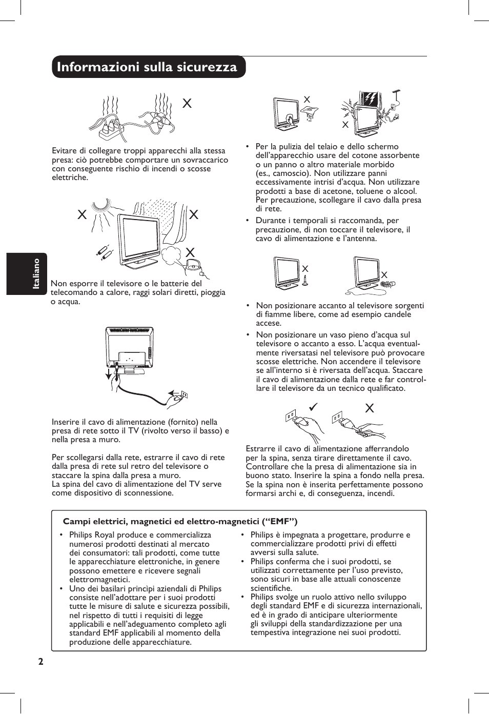 Informazioni sulla sicurezza | Philips 20PF User Manual | Page 96 / 272