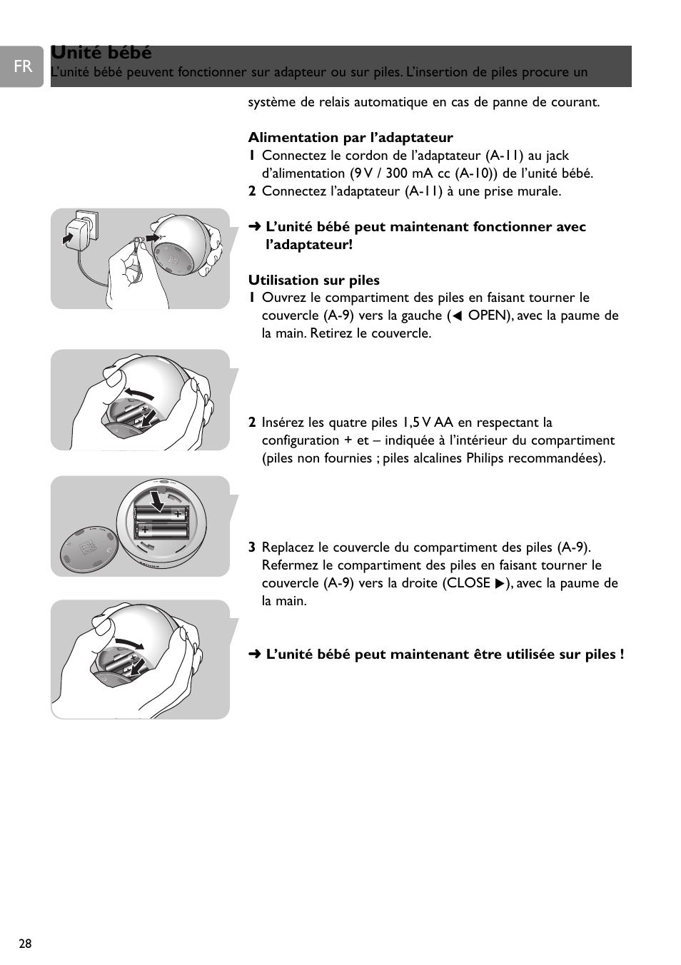 Unité bébé | Philips SCD588/54 User Manual | Page 27 / 60