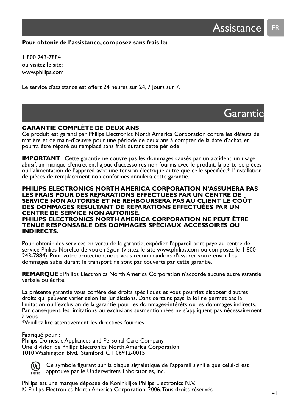 Assistance, Garantie | Philips SCD588/54 User Manual | Page 40 / 60