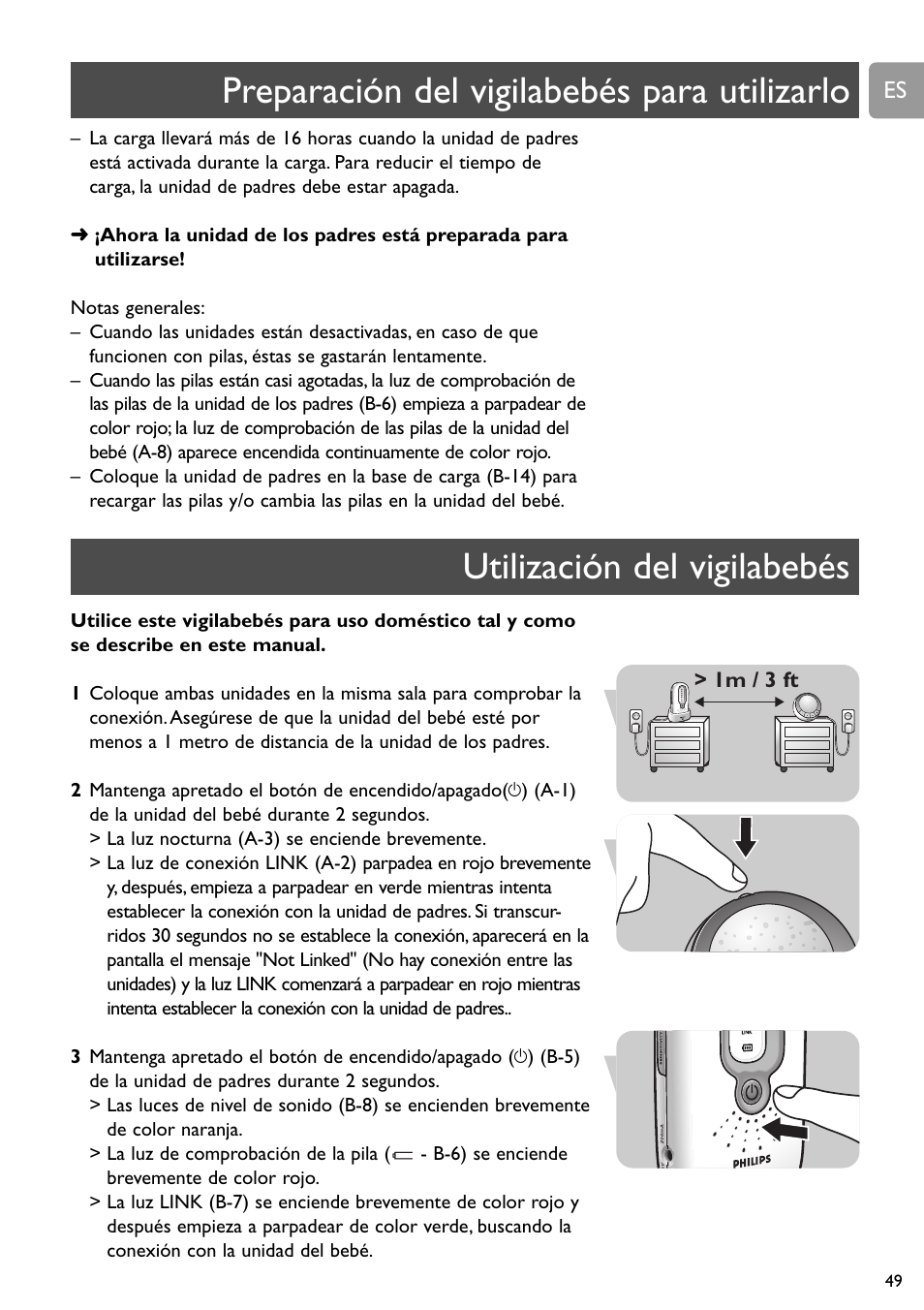 Preparación del vigilabebés para utilizarlo, Utilización del vigilabebés | Philips SCD588/54 User Manual | Page 48 / 60