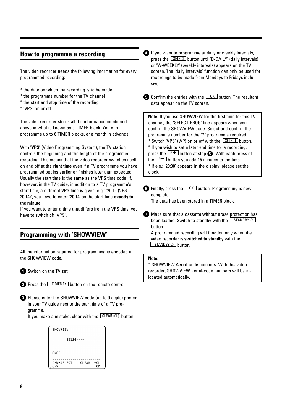 How to programme a recording, Programming with ’showview | Philips VR675CG User Manual | Page 10 / 14